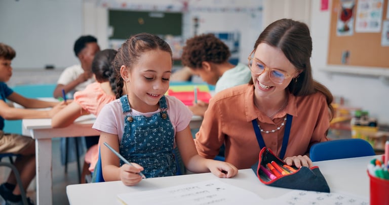 Schüler mit Lehrer